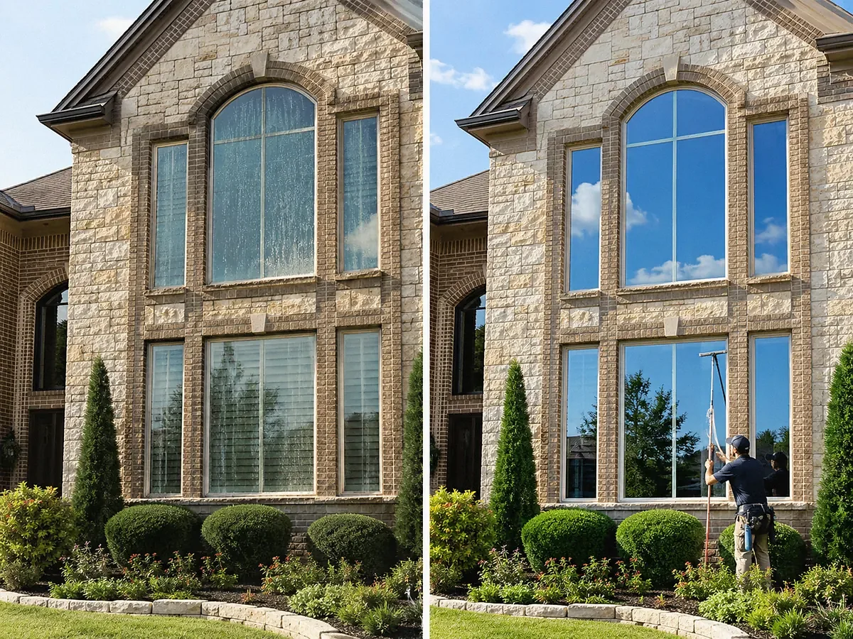 Residential window cleaning and exterior home cleaning in Buda TX
