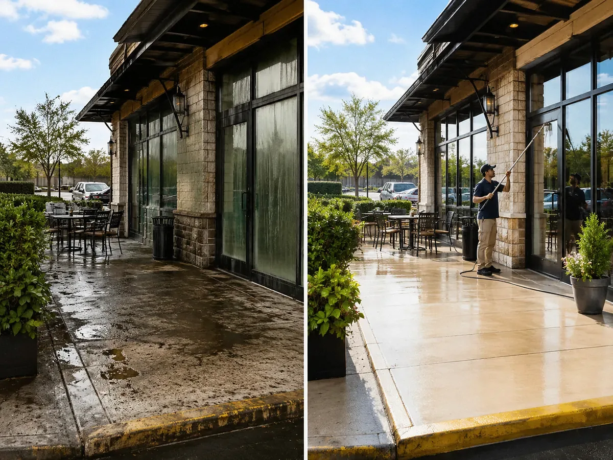 B2B restaurant exterior pressure washing Austin area